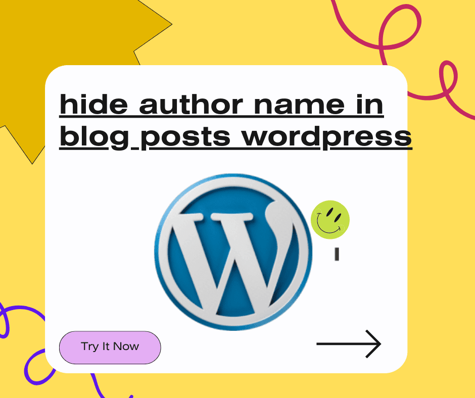 Hide author name in blog posts WordPress